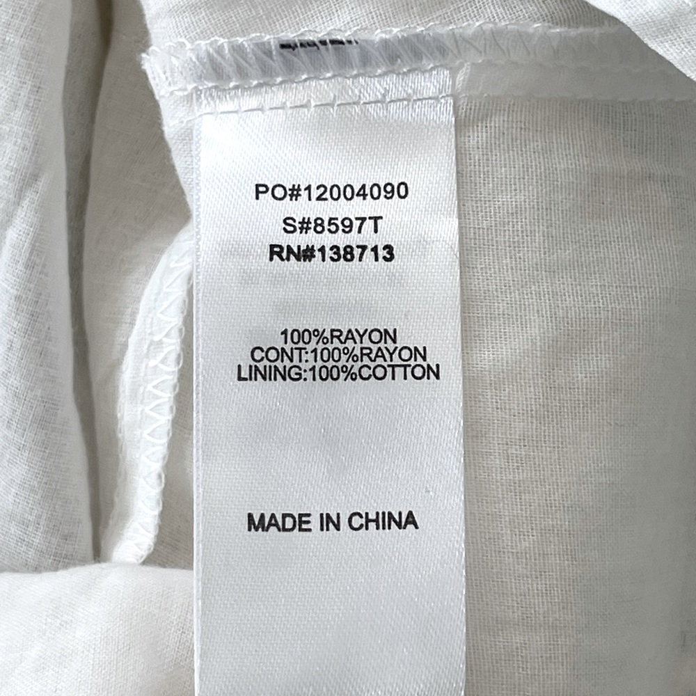 NWT Doe & Rae Patterned Tank with Criss Cross Back, Off White Sz M - Picture 6 of 8